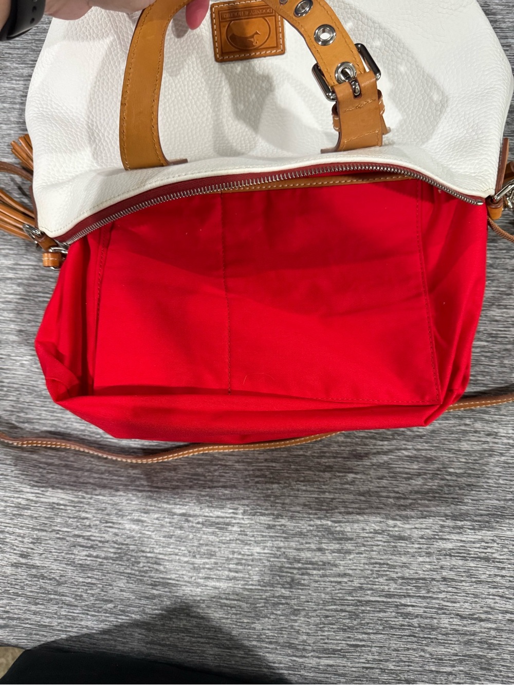 Dooney & Bourke Patterson White Leather Trina Satchel - Picture 9 of 16